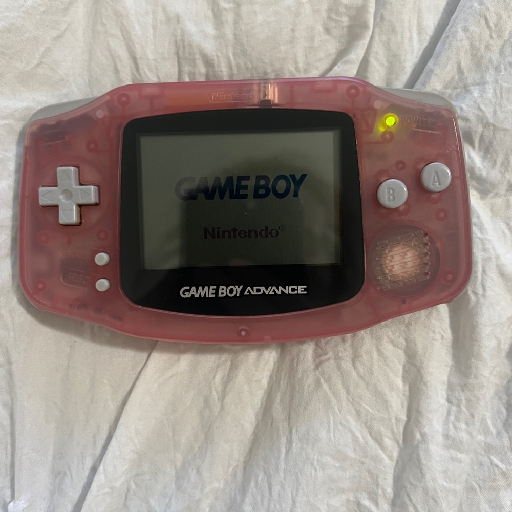 Translucent Pink Gameboy Advance with Case and 6 Games